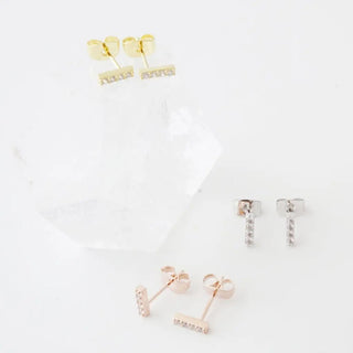Crystal Drop Bar Earrings
