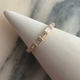 Crystal Lined Baguette Ring