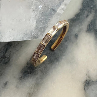 Crystal Lined Baguette Ring