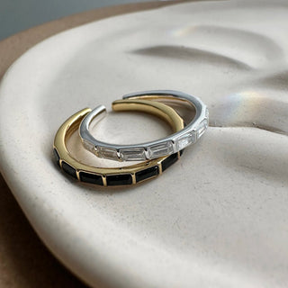 Crystal Lined Baguette Ring
