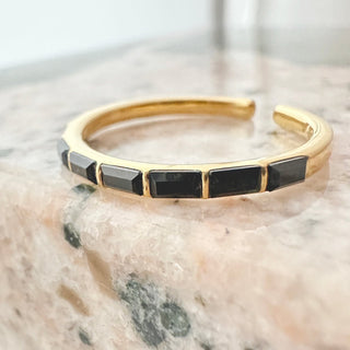 Crystal Lined Baguette Ring