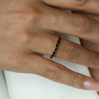 Crystal Lined Baguette Ring