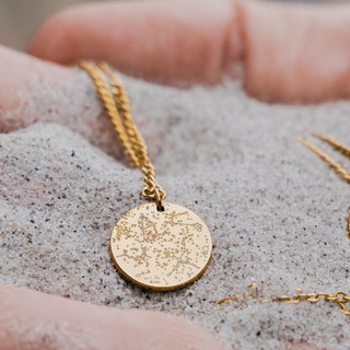 Custom Star Map Coin Necklace