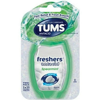 TUMS Antacid, Chewable Tablets, Spearmint, Twin Pack