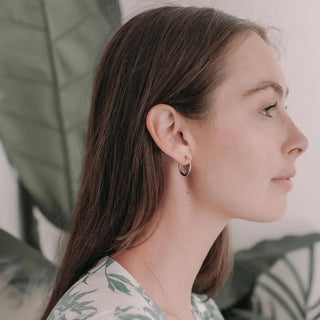 Dotted Crystal Hoops - Final Sale