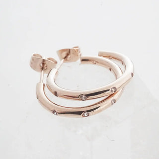 Dotted Crystal Hoops - Final Sale