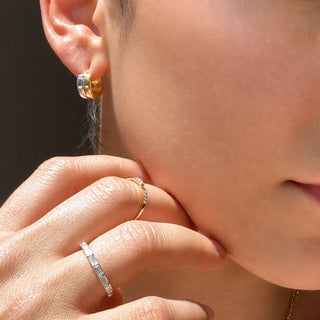 Crystal Lined Baguette Ring