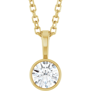 Élise 14K Gold Bezel Diamond Necklace – 0.25 CT