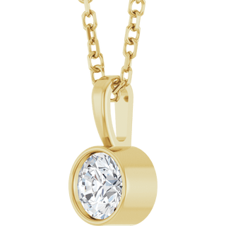 Élise 14K Gold Bezel Diamond Necklace – 0.25 CT