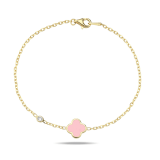Clover Leaf Bracelet- Barbie Pink