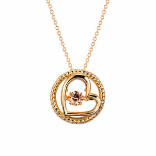 Dancing Gems Heart Necklace- Gold Plated
