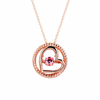 Dancing Gems Heart Necklace- Rose Gold Plated