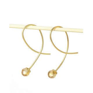 Crossover Citrine Discoball Earrings