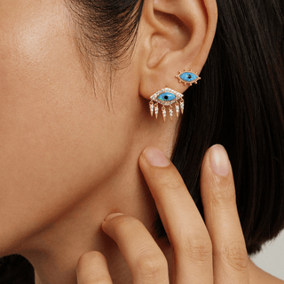 Divine Eye-  Lab Grown Opal Vintage Lucky Eye Earrings