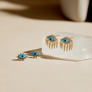 Divine Eye- Lab Grown Opal Lower Lash Lucky Eye Earrings