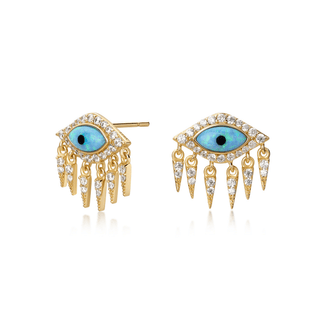 Divine Eye- Lab Grown Opal Lower Lash Lucky Eye Earrings