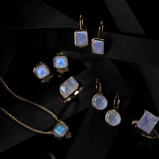 Elegant Round Lever Back Rainbow Moonstone  Earrings