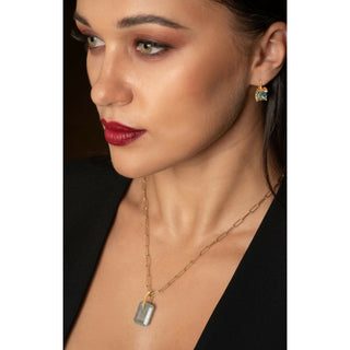 Emerald Cut Sky Blue Topaz Lever Back Earrings