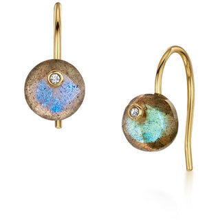 Labradorite Disc Earrings