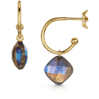 Labradorite Hanging Tile Earrings