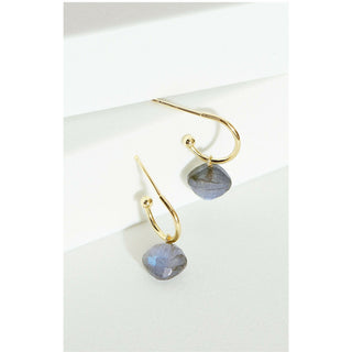 Labradorite Hanging Tile Earrings