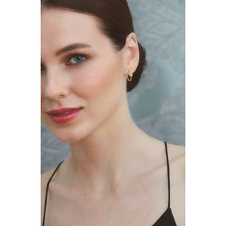 Labradorite Huggie Hoop Earrings