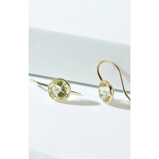 Lemon Quartz Fish Hook Earrings
