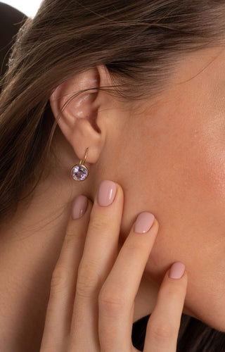 Pink Amethyst Fish Hook Earrings