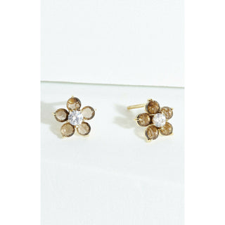 Smoky Quartz Daisy Earrings