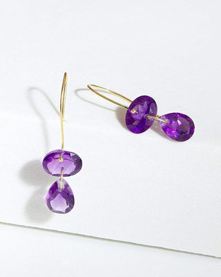 Two Link Amethyst Earrings