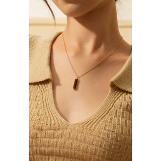 Elongated Baguette Smoky Quartz Necklace