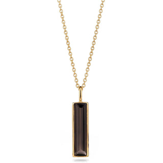 Elongated Baguette Smoky Quartz Necklace