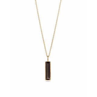 Elongated Baguette Smoky Quartz Necklace