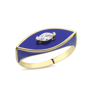 Elongated Divine Eye Enamel Ring