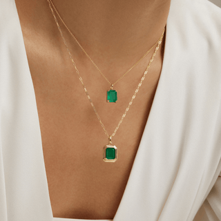 Envy- Baguette Emerald Necklace