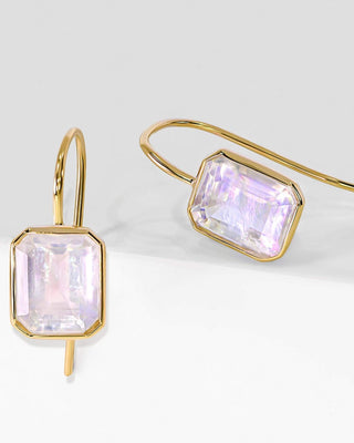 Mother of Pearl Triplet Octagon Fish Hook Earrings