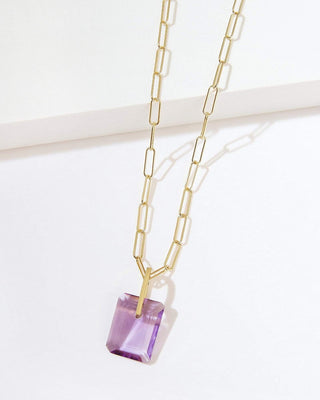 Pink Amethyst Slab Necklace