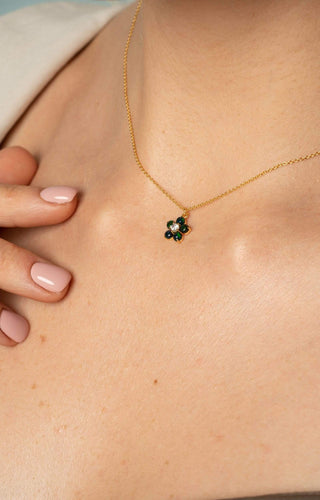 Black Opal Daisy Necklace
