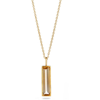 Elongated Baguette Citrine Necklace