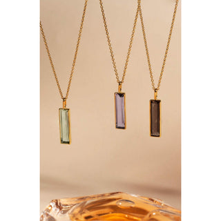 Elongated Baguette Citrine Necklace