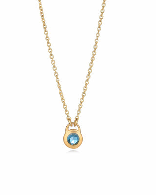 Keyhole Rose Cut London Blue Topaz Necklace
