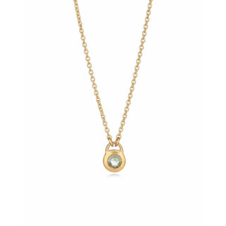 Keyhole Rose Cut Peridot Necklace