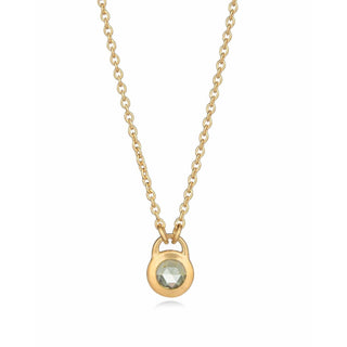 Keyhole Rose Cut Peridot Necklace