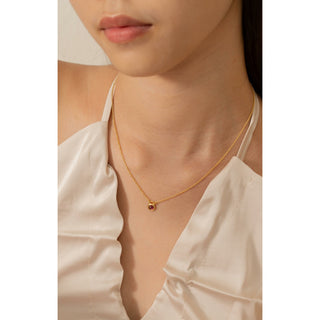 Keyhole Rose Cut Rhodolite Necklace