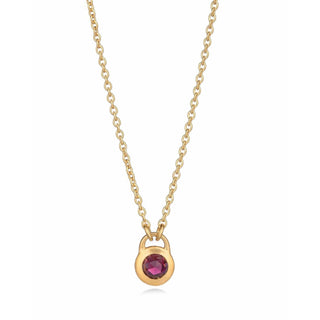 Keyhole Rose Cut Rhodolite Necklace