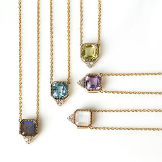 Labradorite Asscher Cut Necklace