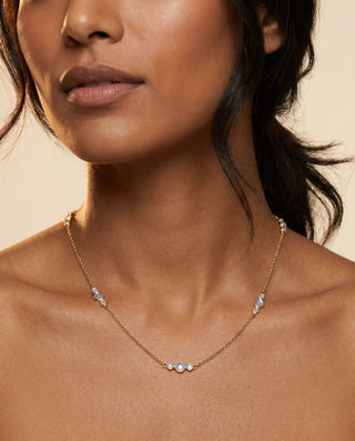 Malaika Rainbow Moonstone Bubbles Necklace
