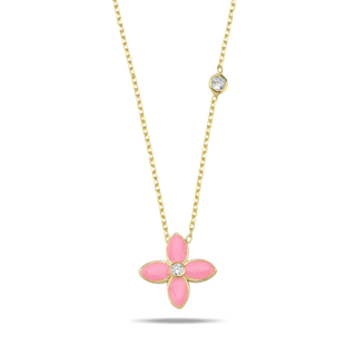 Moroccan Flower Necklace- Barbie Pink