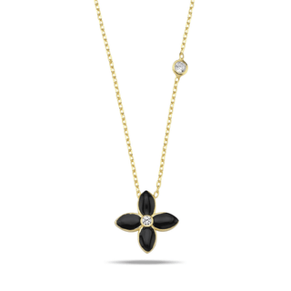 Moroccan Flower Necklace- Black