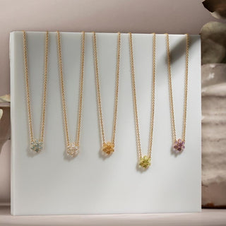 Precious Flower Rose Cut Sky Blue Topaz Necklace
